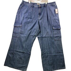 Universal Thread Womens Plus Size Denim Cargo Jeans Size 26 Medium Wash